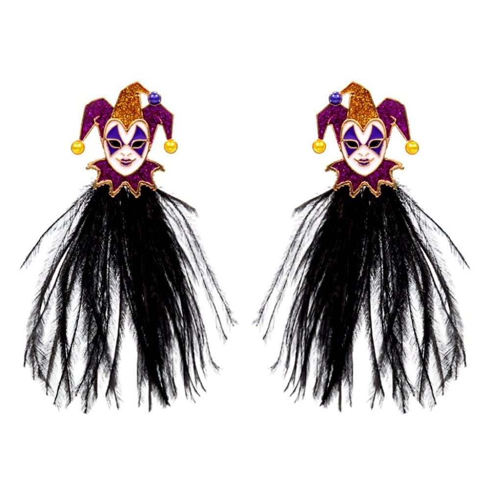 FESTIVE MARDI GRAS JESTER EARRINGS, PARTY ACCESSORIES